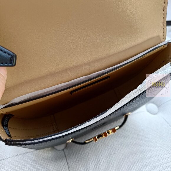 BRAND NEW Michael Kors Reed Small Pebbled Leather Crossbody Bag Black 35F3G6RC1T - Picture 9 of 13